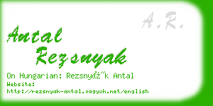 antal rezsnyak business card